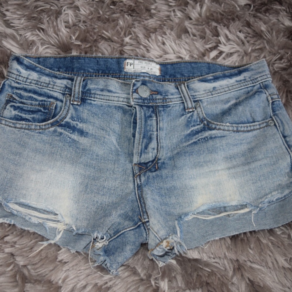 Free People | Distressed Cut Off Denim Shorts